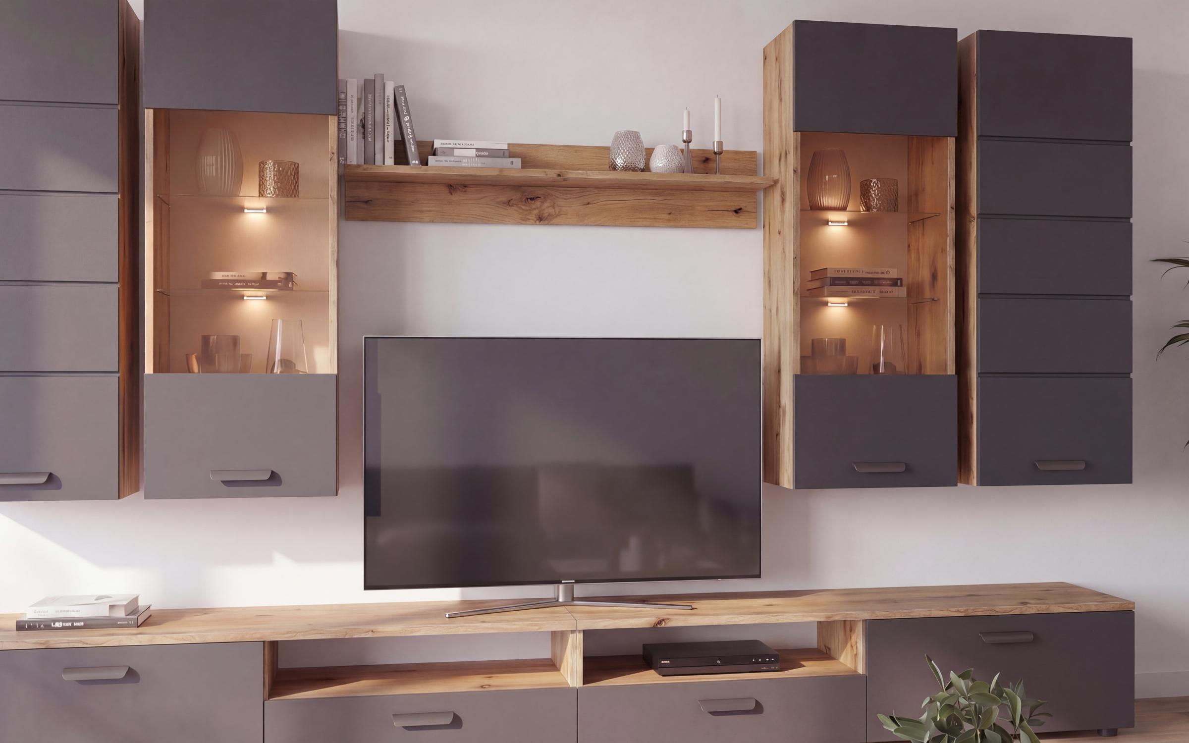 Shelf unit Andora, Evoke oak + graphite  3